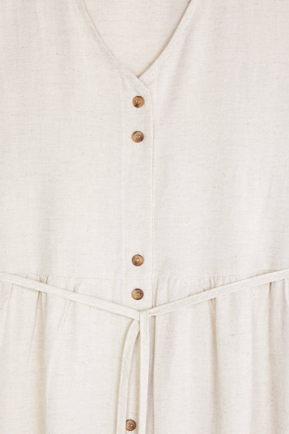 BUTTON FRONT MIDI DRESS