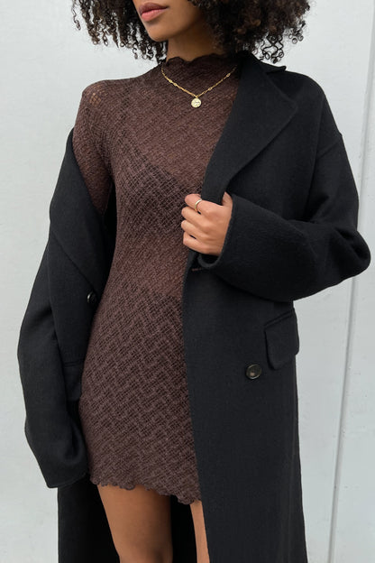 MOCKNECK SHEER DRESS