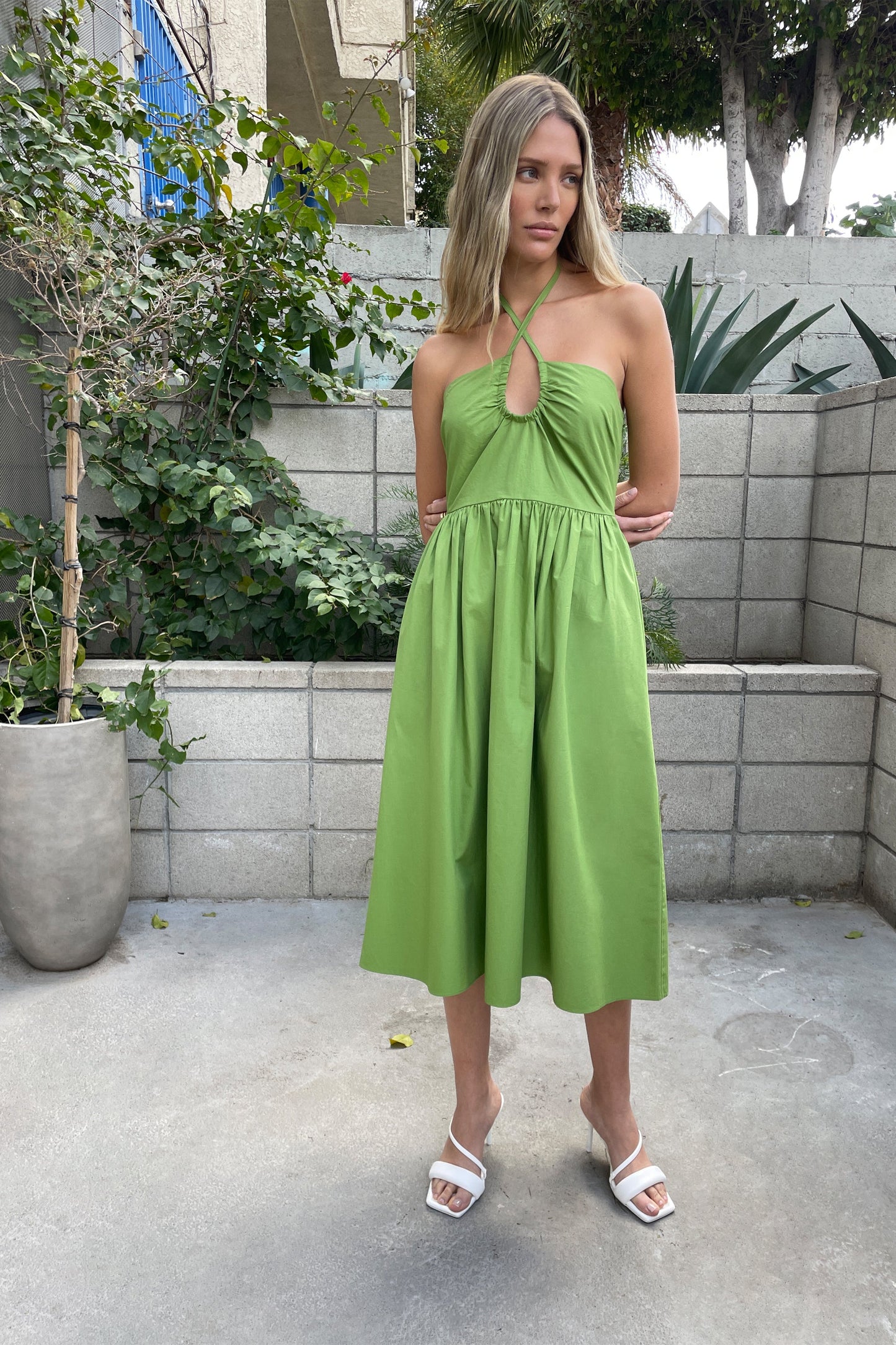 HALTER NECK MIDI DRESS