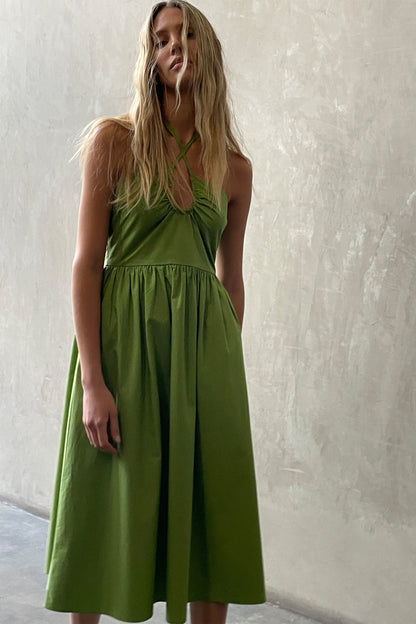 HALTER NECK MIDI DRESS