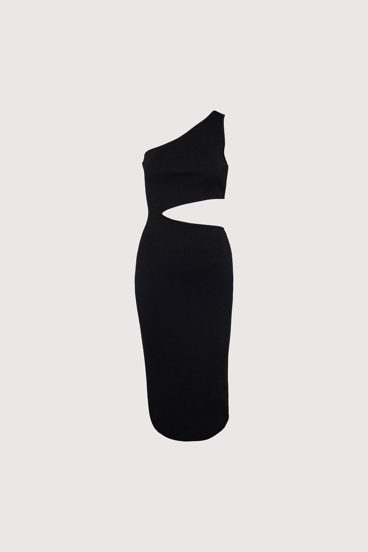 ONE SHOULDER MIDI DRESS WITH CUTOUT