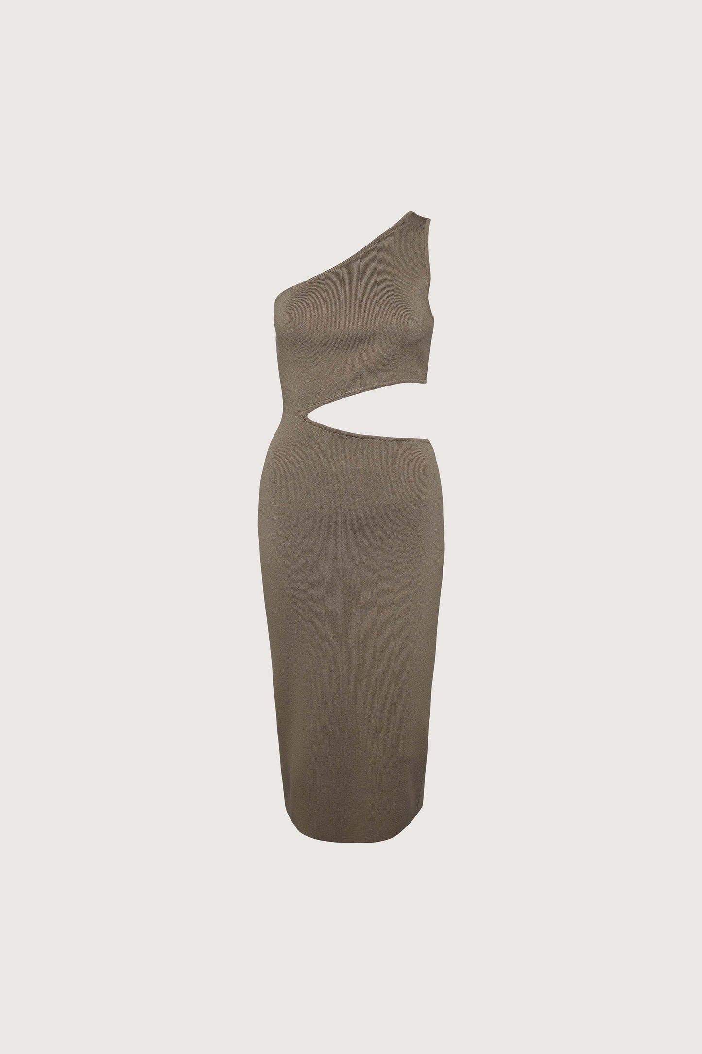 ONE SHOULDER MIDI DRESS WITH CUTOUT
