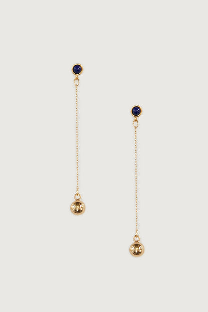DROP CHAIN SPHERE EARRING