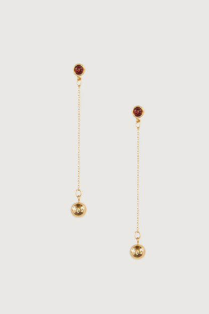 DROP CHAIN SPHERE EARRING