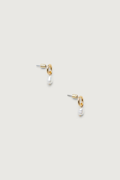 PEARL DROP HOOP EARRING