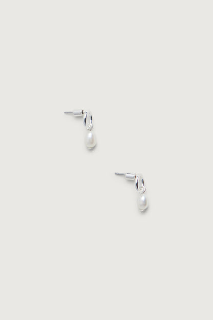 PEARL DROP HOOP EARRING