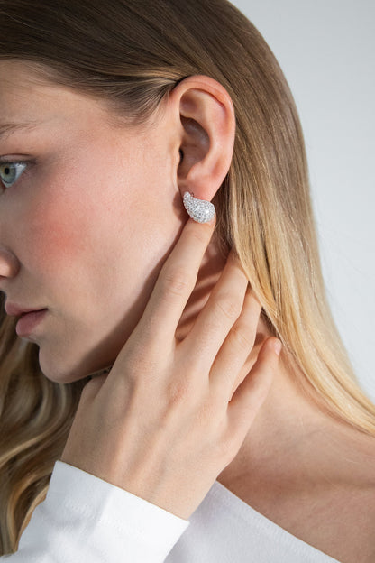 BUBBLE DROP EARRING WITH STONE DETAIL