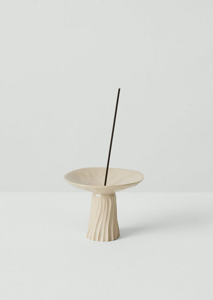 PPP Lab Hand-Pinched Stoneware Incense Holder | White