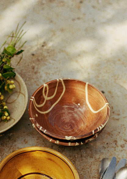 Mollie Milton Slipware Bowl | Terracotta/Cream