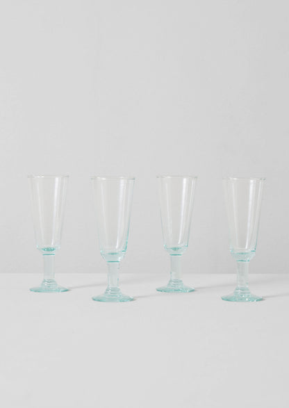 Recycled Bolivian Champagne Glasses Set | Clear