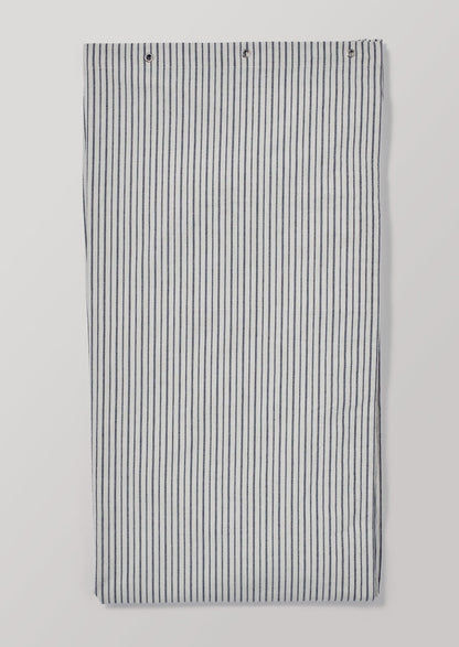 Organic Cotton Pyjama Stripe Shower Curtain | Navy/Ecru
