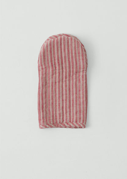 Stripe Linen Oven Glove | Natural/Red