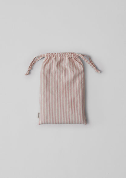 Ticking Stripe Cotton Oxford Pillowcase | Ecru/Rose