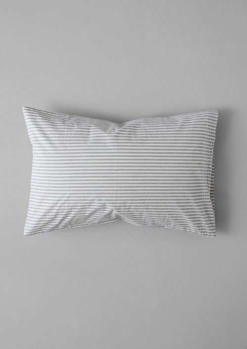 Ticking Stripe Cotton Housewife Pillowcase | Ecru/Graphite