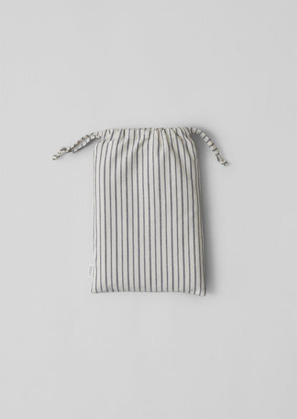 Pyjama Stripe Cotton Housewife Pillowcase | Navy/Ecru