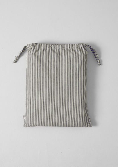 Ticking Stripe Cotton Duvet Cover | Ecru/Graphite