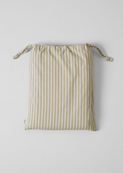 Ticking Stripe Cotton Duvet Cover | Ecru/Straw