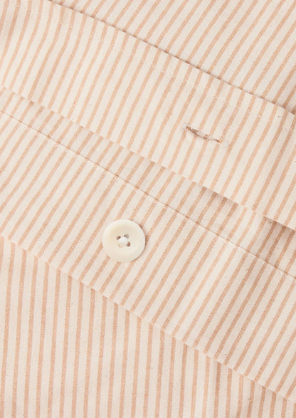 Soft Stripe Cotton Duvet Cover | Clay/Ecru