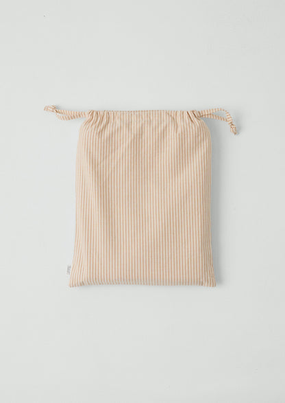 Soft Stripe Cotton Duvet Cover | Clay/Ecru