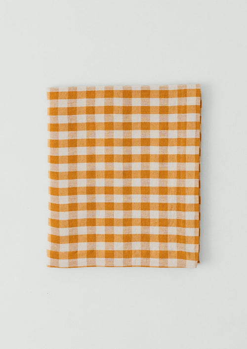 Orchard Check Linen Cotton Tablecloth | Mist/Cider