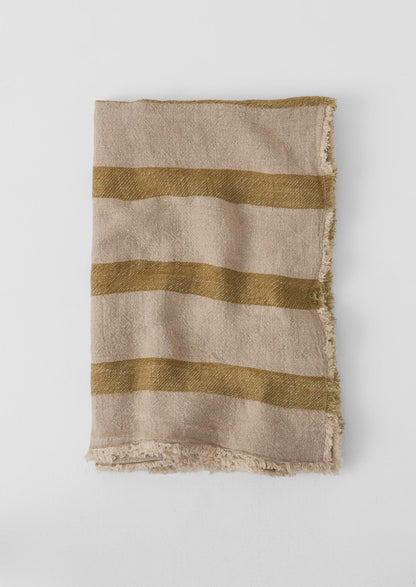 Stripe Linen Throw | Amber/Natural