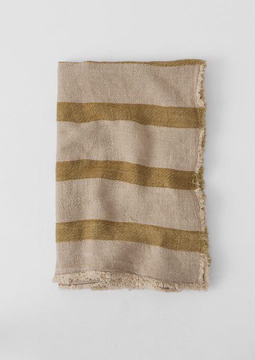 Stripe Linen Throw | Amber/Natural