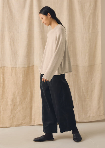 Organic Cotton Linen Easy Sweater | Parchment