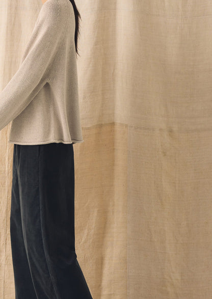 Organic Cotton Linen Easy Sweater | Parchment