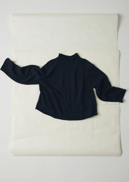 Organic Cotton Linen Easy Sweater | Dark Navy
