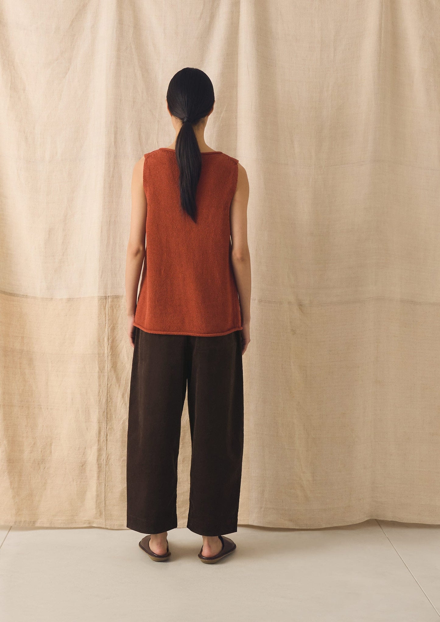 Linen Cotton Knitted Tank | Red Fig