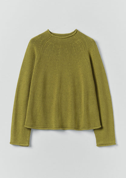 Organic Cotton Linen Easy Sweater | Olivine