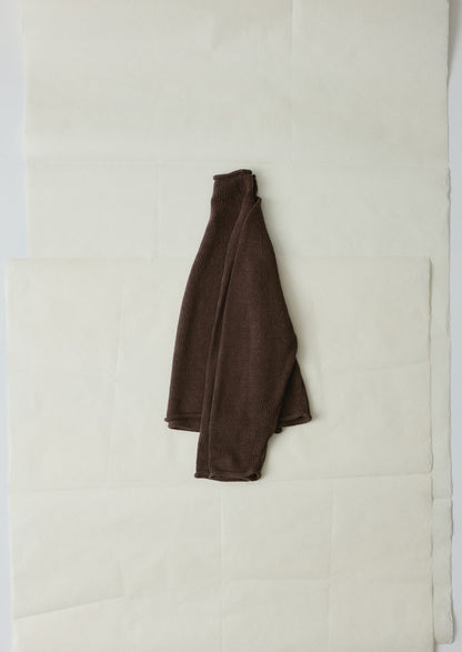 Organic Cotton Linen Easy Sweater | Bitter Chocolate