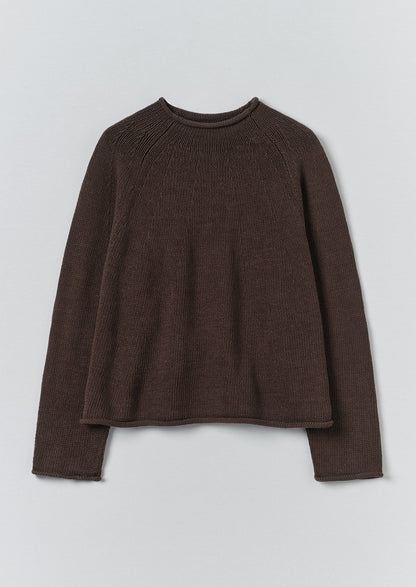 Organic Cotton Linen Easy Sweater | Bitter Chocolate