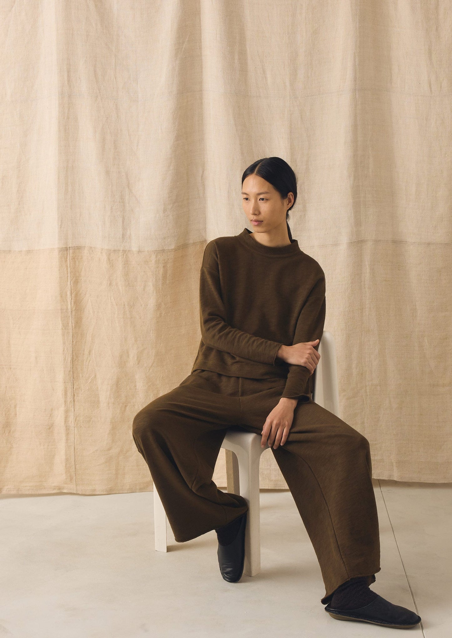 Loopback Jersey Easy Sweater | Dark Olive