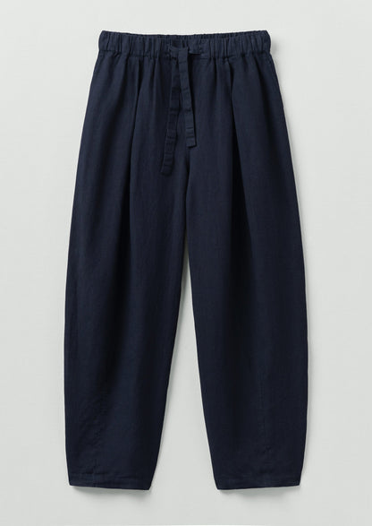 Minako Garment Dyed Linen Trousers | Midnight