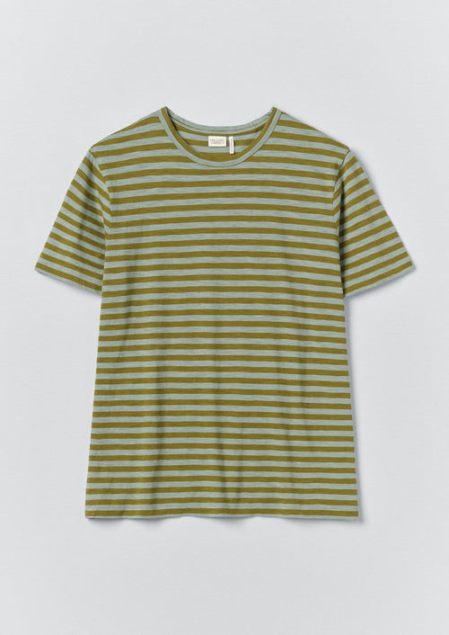 Theo Stripe Lightweight Cotton Tee | Juniper Berry