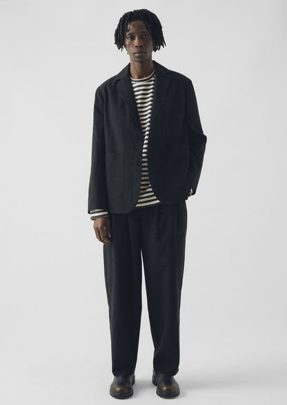 Sketch Check Cotton Wool Jacket | Slate