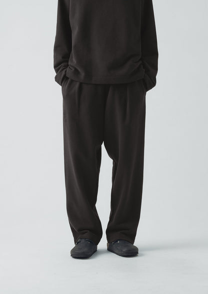 Loopback Jersey Pleated Trousers | Black Pepper