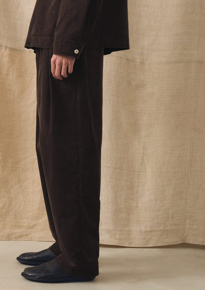 Organic Cord Lounge Trousers | Bitter Chocolate