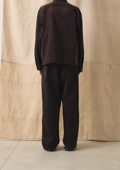Organic Cord Lounge Trousers | Bitter Chocolate