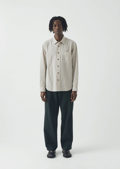 Rory Overdyed Micro Houndstooth Cotton Trousers | Oil Green