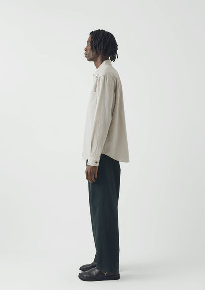 Rory Overdyed Micro Houndstooth Cotton Trousers | Oil Green