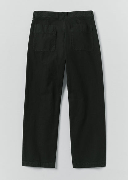 Rory Overdyed Micro Houndstooth Cotton Trousers | Oil Green