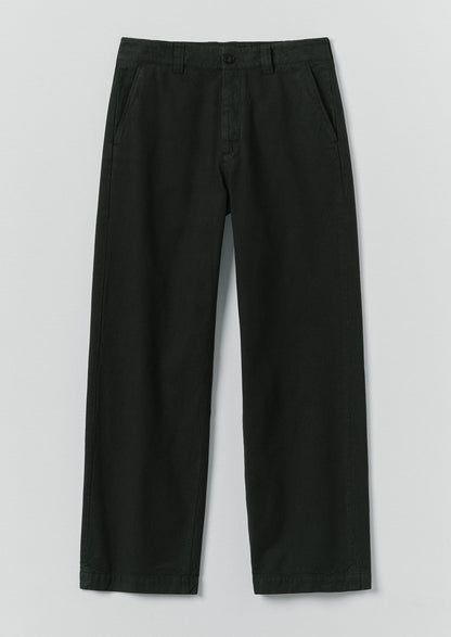 Rory Overdyed Micro Houndstooth Cotton Trousers | Oil Green