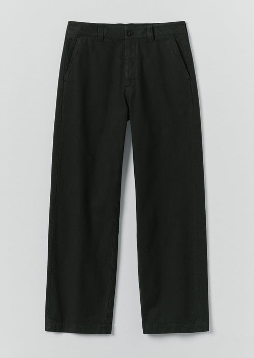 Rory Overdyed Micro Houndstooth Cotton Trousers | Oil Green