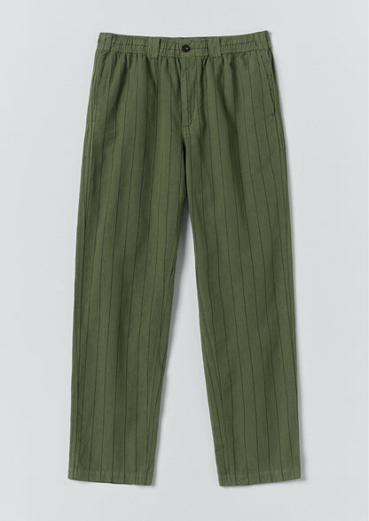 Overdyed Stripe Elasticated Cotton Linen Trousers | Basil