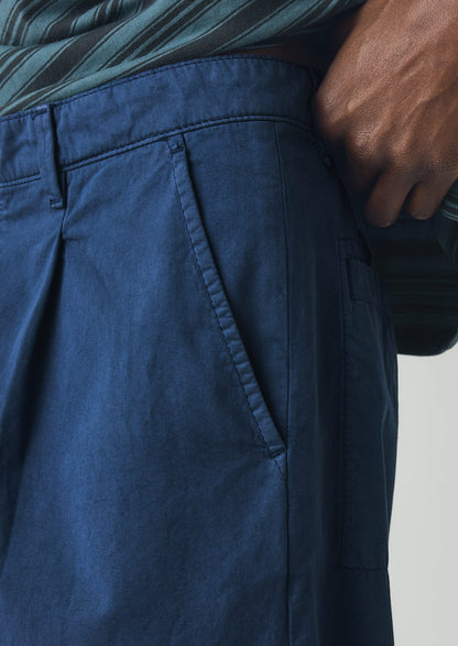 Otto Pleated Cotton Twill Trousers | Smoke Blue