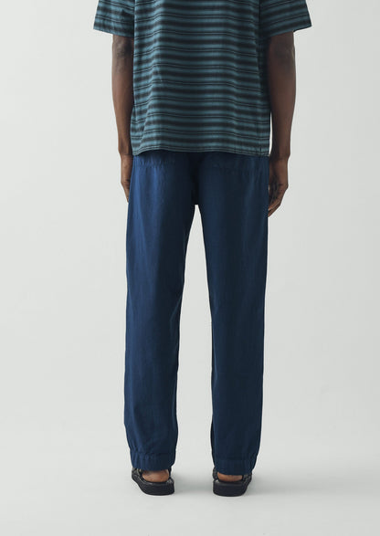 Otto Pleated Cotton Twill Trousers | Smoke Blue