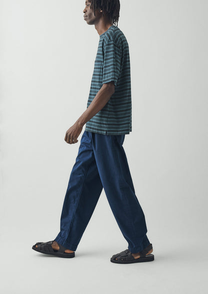 Otto Pleated Cotton Twill Trousers | Smoke Blue