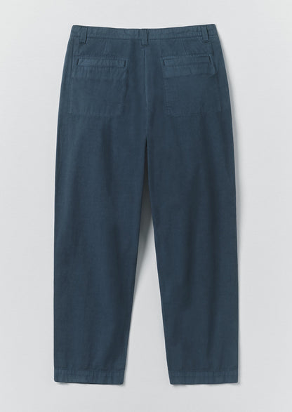 Otto Pleated Cotton Twill Trousers | Smoke Blue